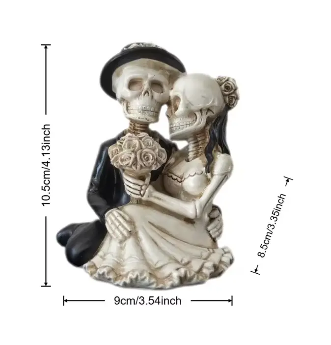 Till Death Do Us Part™ Skeleton Couple Wedding Figurine - Image 4 Till Death Do Us Part™ Skeleton Couple Wedding Figurine - Image 4