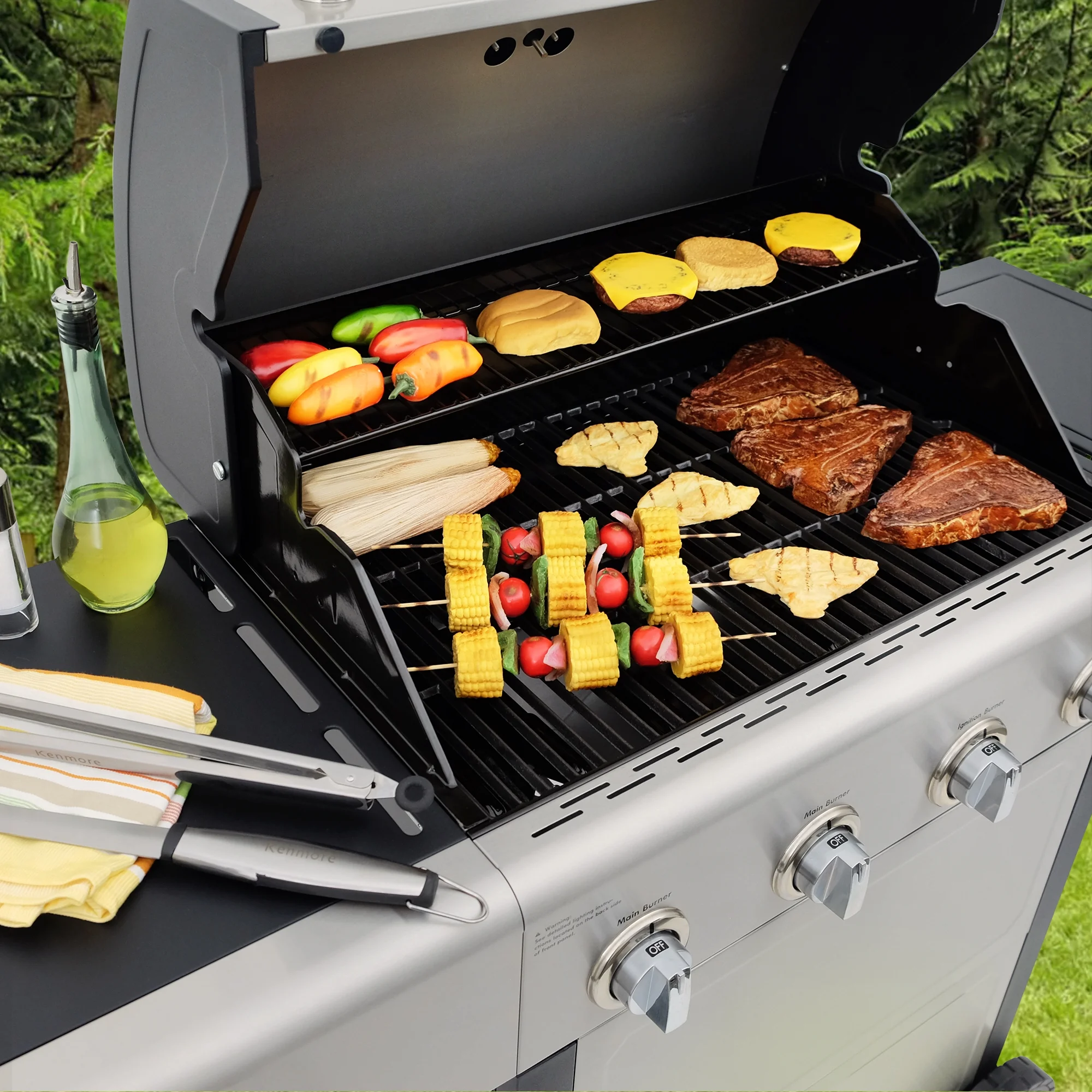 Kenmore BBQ Propane Gas Grill - 5 Burners with Side Burner & Searing Zone, 644 Sq. In. Stainless Steel Grill, 66,000 BTU, Ideal for Outdoor Cooking, Patio & Backyard, Black - Image 21