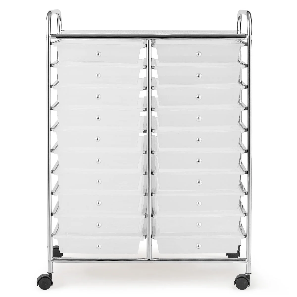 Costway 20 Drawer Rolling Storage Cart Tools Scrapbook Paper Office School Organizer Yellow - Image 47