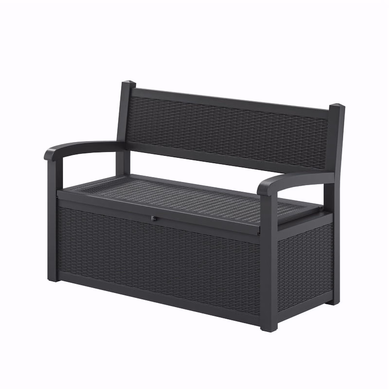 Bifanuo 70 Gallon Storage Bench Deck Box for Patio Furniture with Armrest Bench Outdoor Storage Water-Resistant Deck Box for Garden Tools,Pool Storage and Outdoor Cushions,Grey