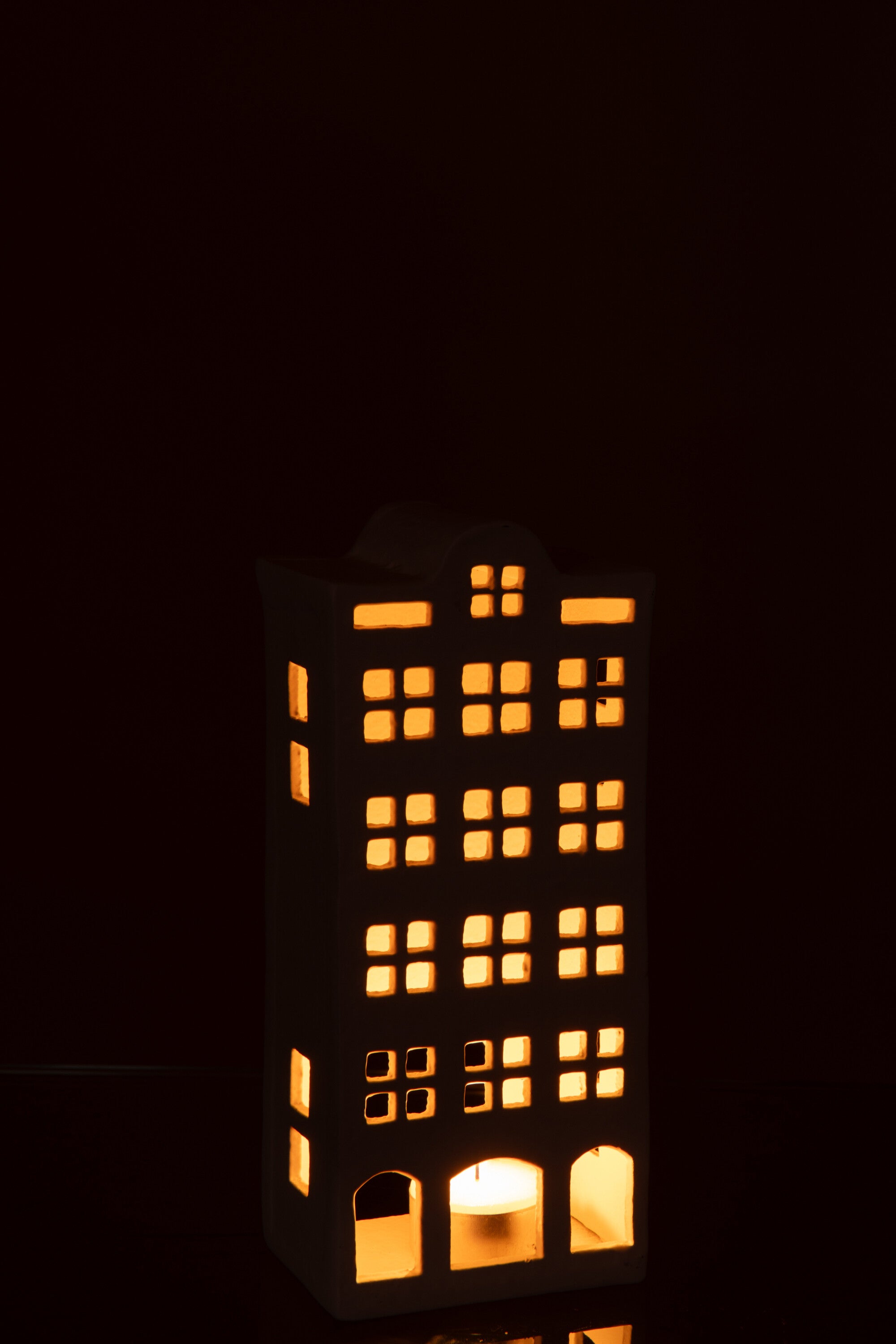 J-Line theelichthouder - aluminium - wit