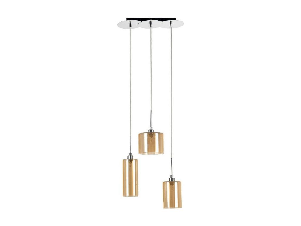 Lámpara de Suspensión Eurybia, Cromo, Champán, 39x15x110 cm, Casaplu