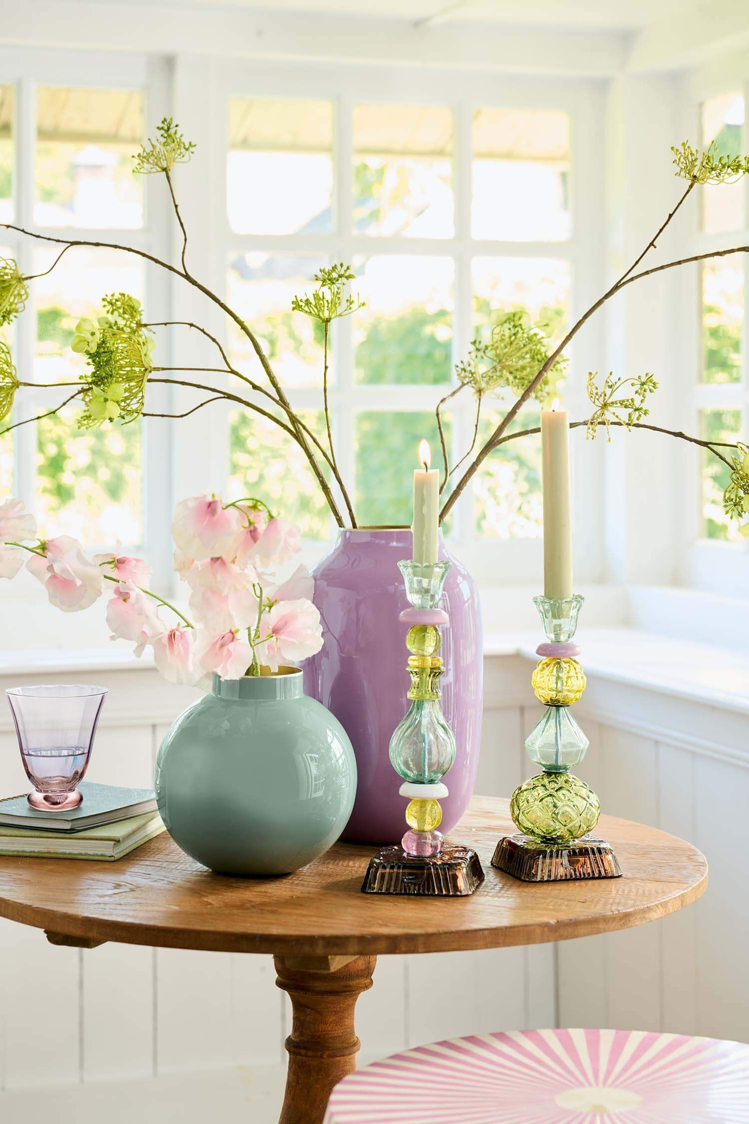 Vase Metal Mid Green 17cm