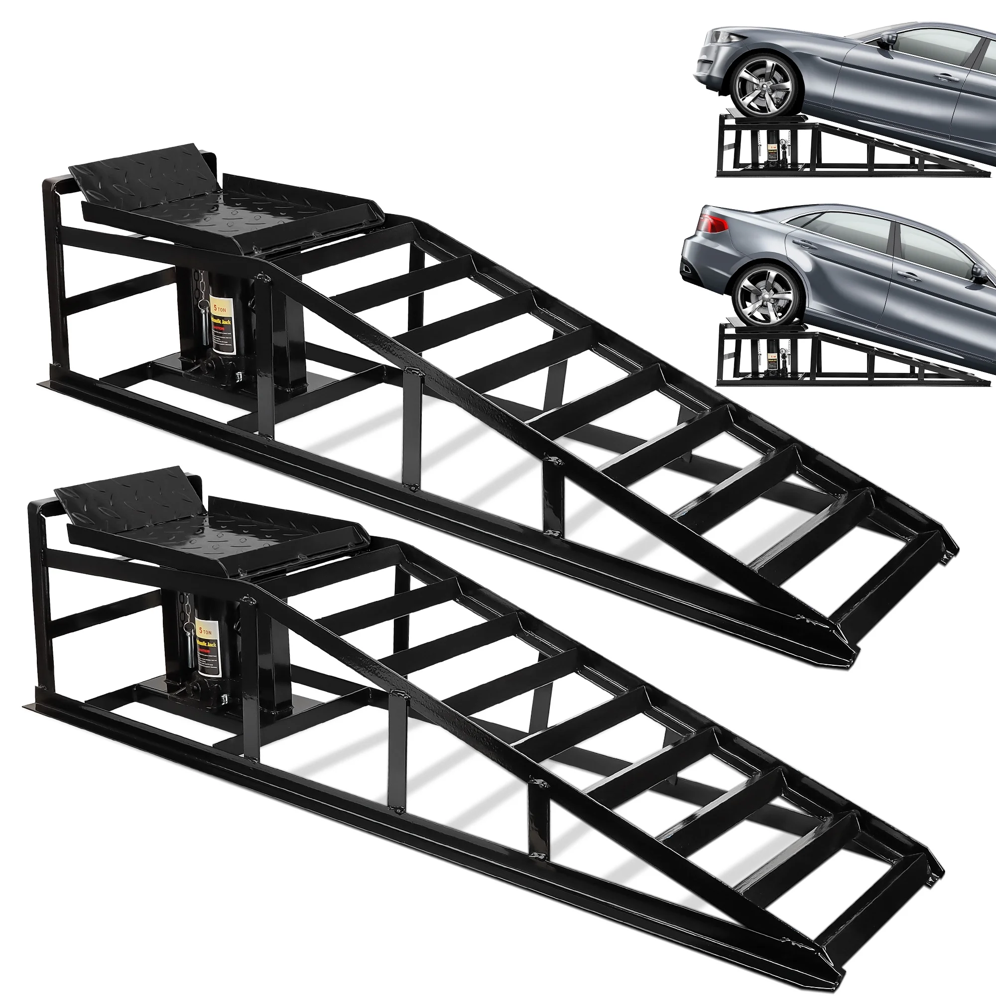 Lafati 2-Pack Hydraulic Car Ramps: Heavy-Duty Vehicle Ramps with 5T / 10000lbs Jack Load Capacity, Portable Design for Effortless Oil Changes and Car Lifts - Image 42