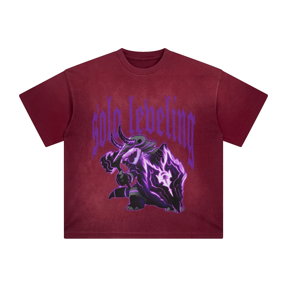 Unisex Anime Inspired Washed  Vintage T-Shirt