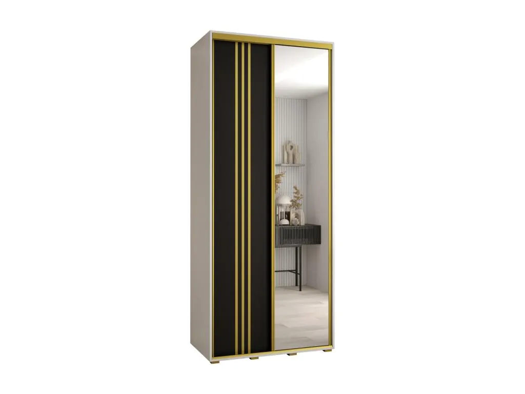 ARMARIO Luxmbls 7 DE PUERTAS CORREDERAS 235.2/100/45 2 puertas (Blanco/Negro/Oro) 34991ALPO