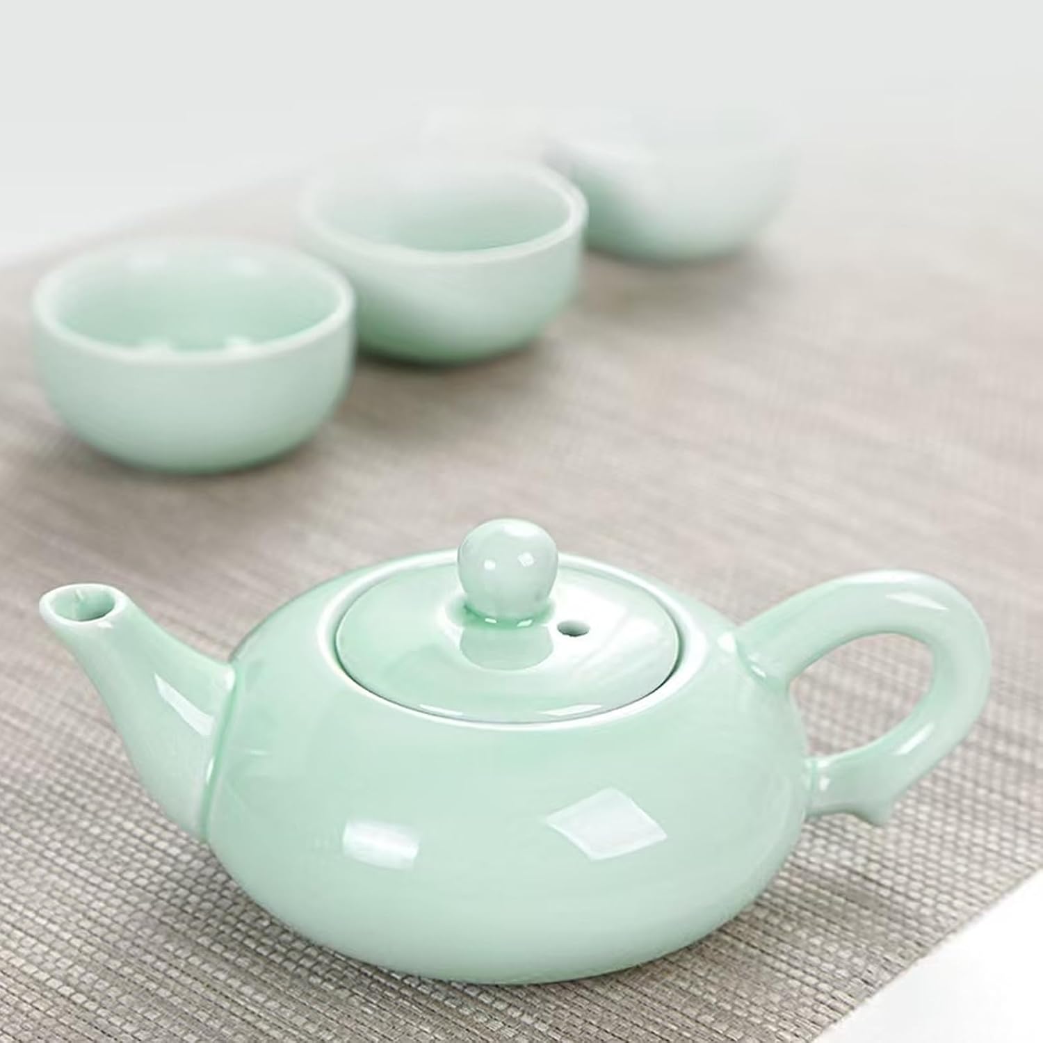 Kung Fu Tea Set, Exquisite Gifts Box Set, Koi Fish Celadon Style, Perfect for Father's Day, Mother's Day, Birthdays, Christmas