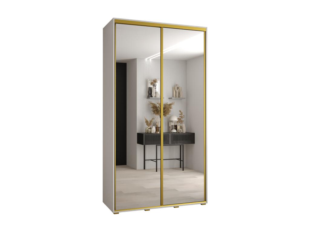ARMARIO DAVOS 2 DE PUERTAS CORREDERAS 235,2/140/45 2 puertas (Blanco/Blanco/Oro)