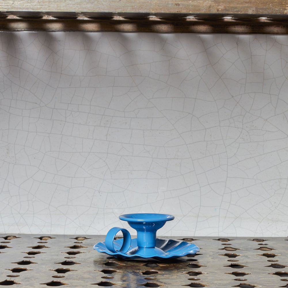 Bougeoir en aluminium - Bleu