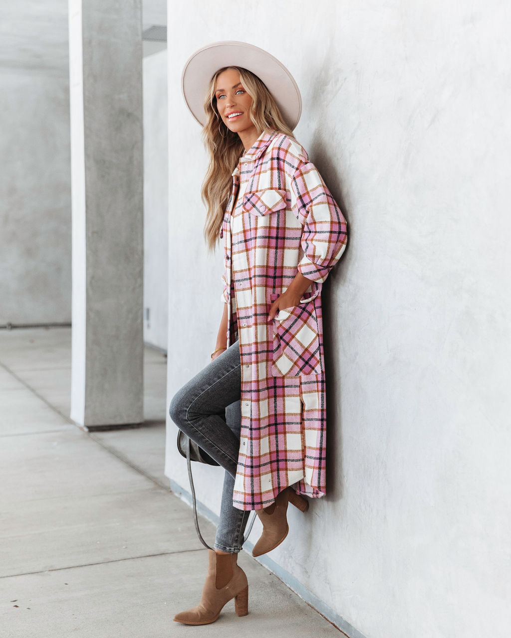 Catarina Plaid Pocketed Jacket - Se7enfashion