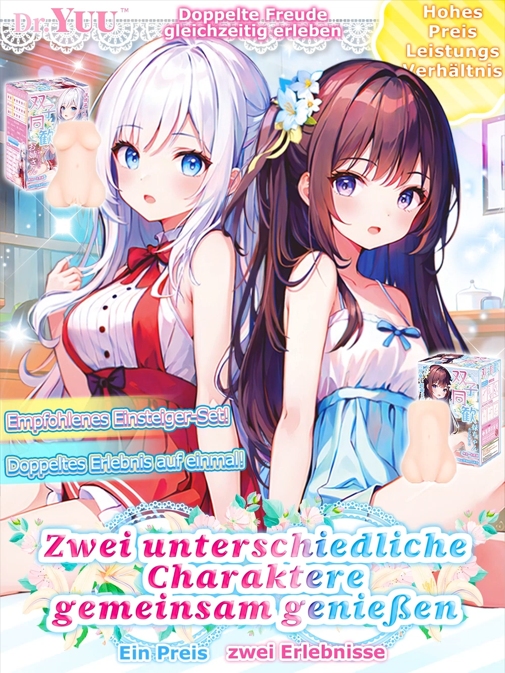 Dr.YUU Duo-Set Onahole mit zwei Waifu-Charakteren und unterschiedlichen Kanälen – Bild 6