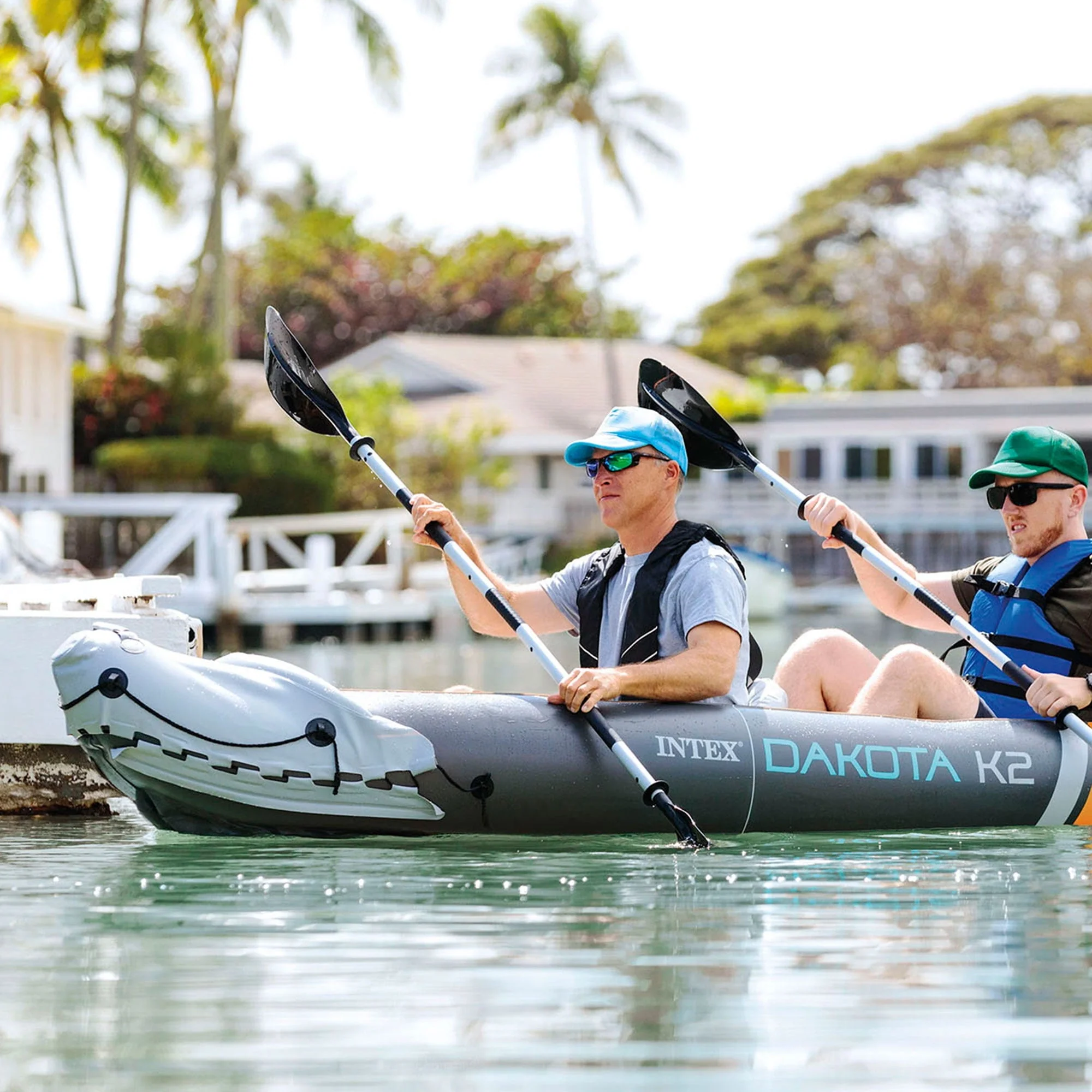 Intex Dakota K2 2 Person Inflatable Kayak & Accessory Kit w/Oars & Pump - Image 4