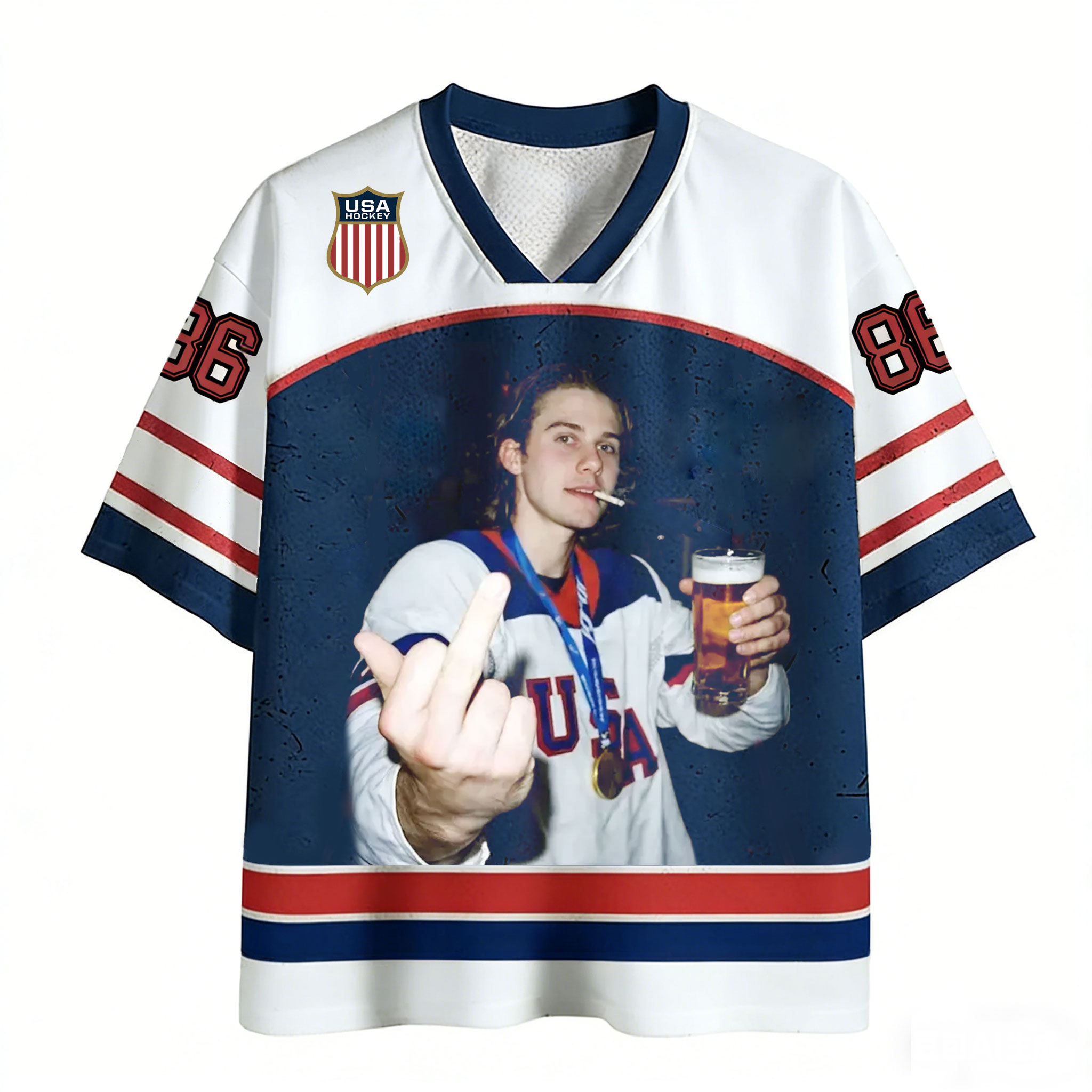 Jack Hughes Champion USA Mesh Jersey