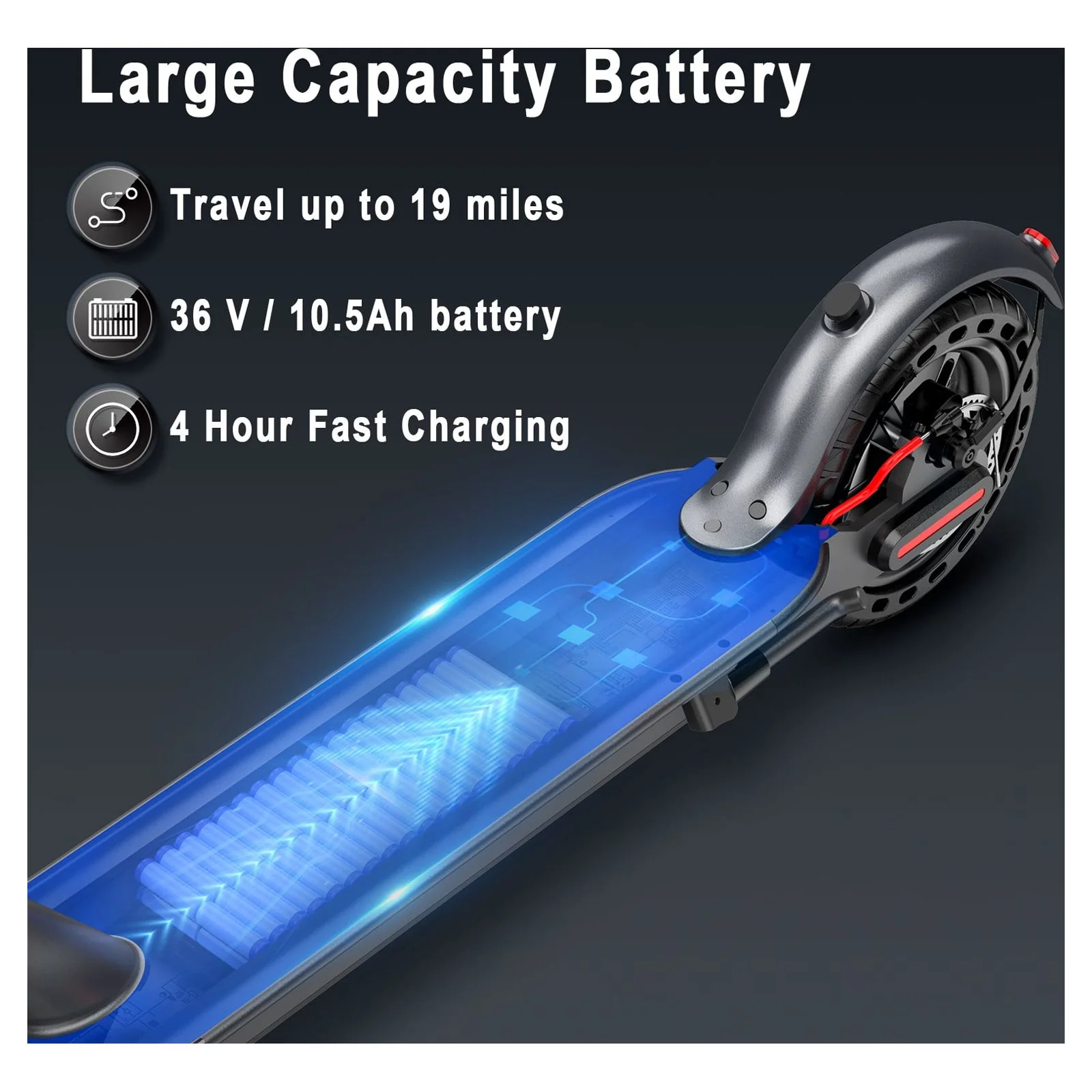 AOVOPRO ES80 350W 8.5' Foldable Electric Scooter for Adults, 21 Miles Range - Image 4