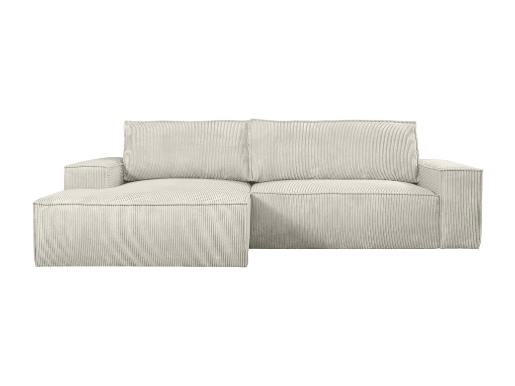Sofá cama rinconera (ángulo izquierdo) de pana beige