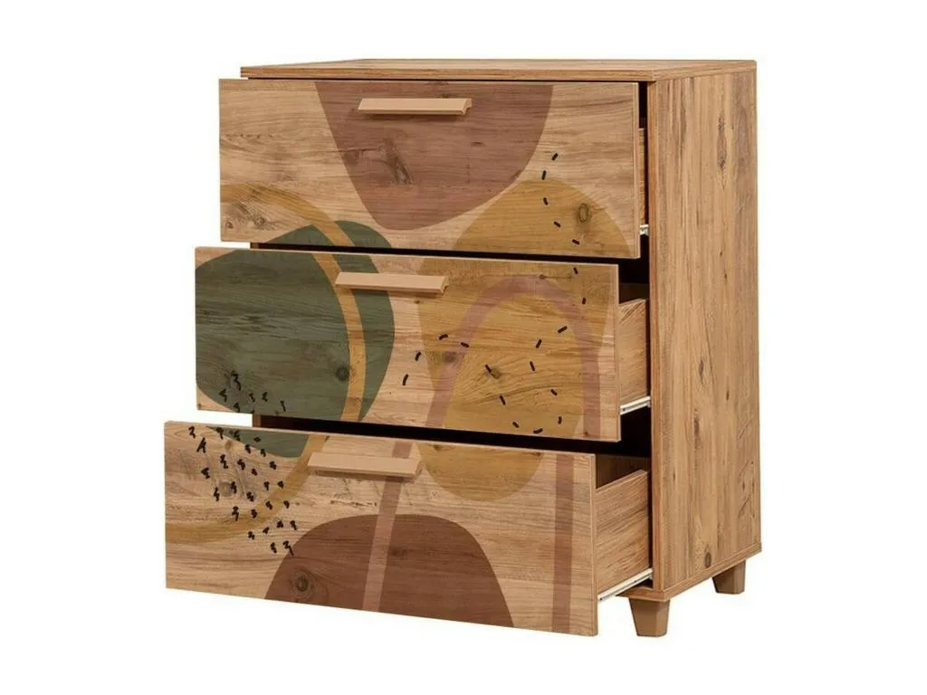Cajonera Cosinor, cómoda multiusos, cómoda de dormitorio, gabinete con cajones, 80x43h95 cm, roble bhz3349083