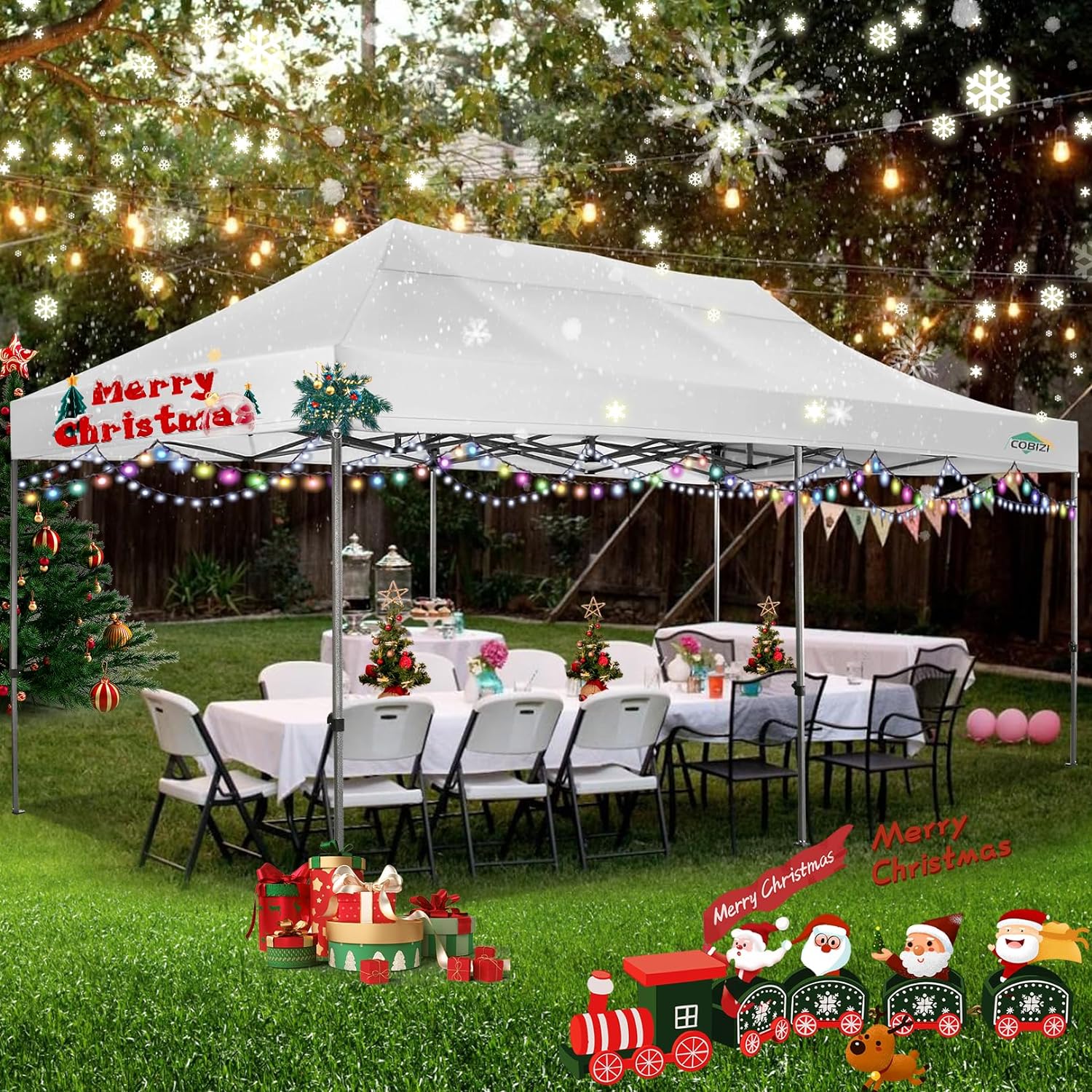 COBIZI 10x20 Heavy Duty Pop up Canopy Tent 6 sidewalls Commercial Canopy Wedding Party Tents