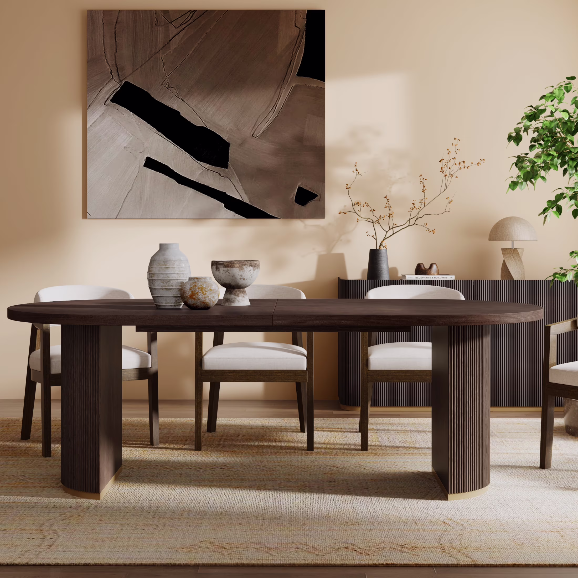 Christopher Knight Home Minimalist 88- Oval Dining Table for 4-6, Espresso