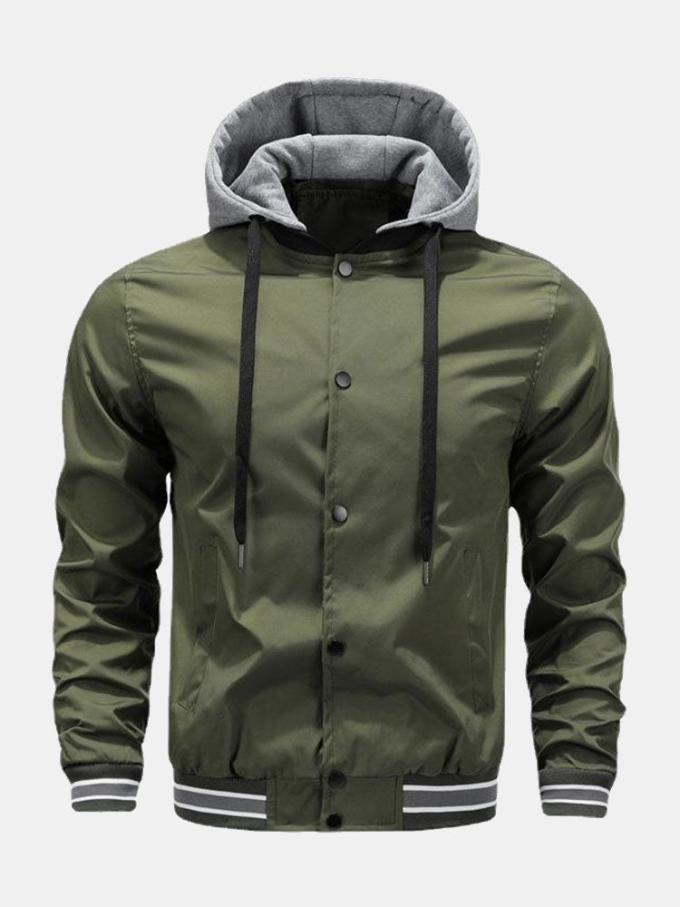 Detachable Hooded Bomber Jacket