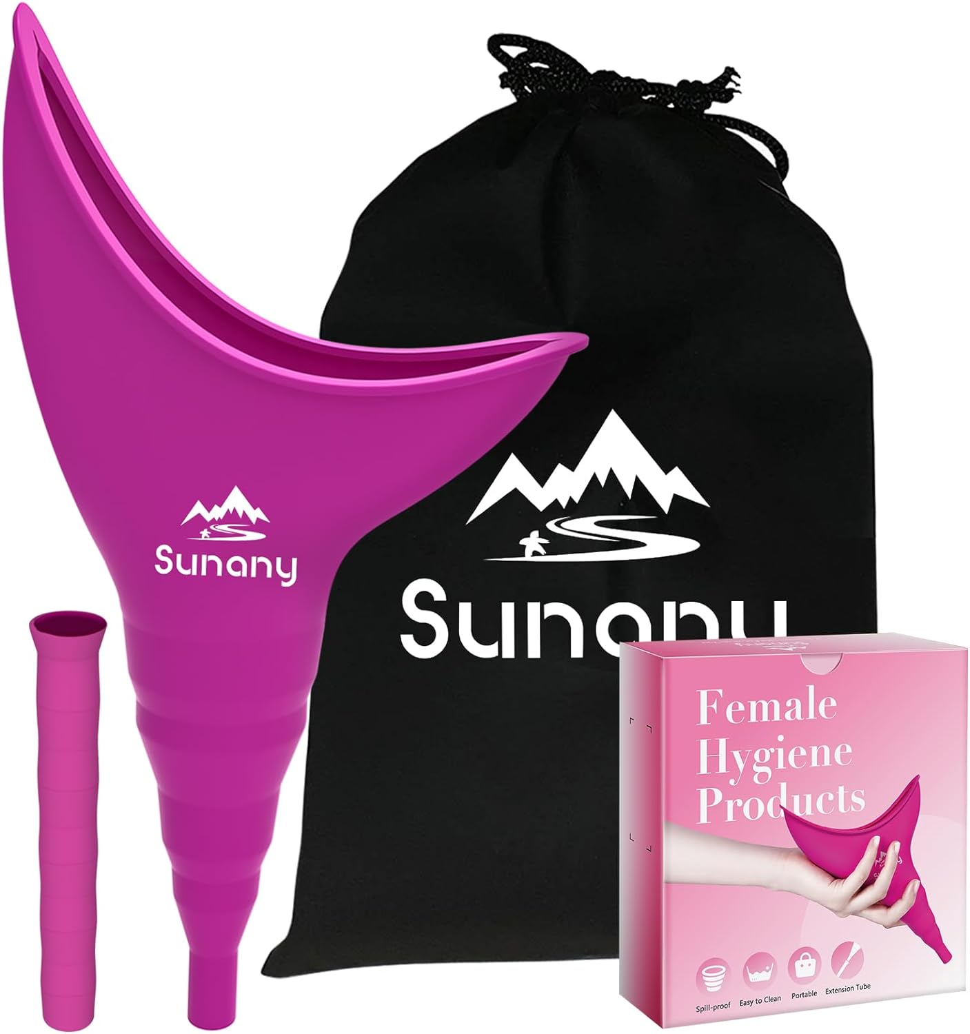 WAYFAIR Female Urination Device,Reusable Silicone Female Urinal Foolproof Women Pee Funnel Allows Women To Pee Standing Up,Women'S Urinal With Drawstring Bags Is The Perfect Companion For Travel And Outdoor
