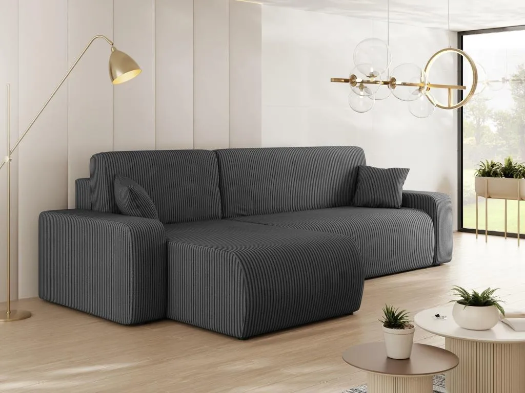 Sofá rinconero Jmmhogar 102 Gris Función de descanso Caja de ropa de cama 244x145x82cm