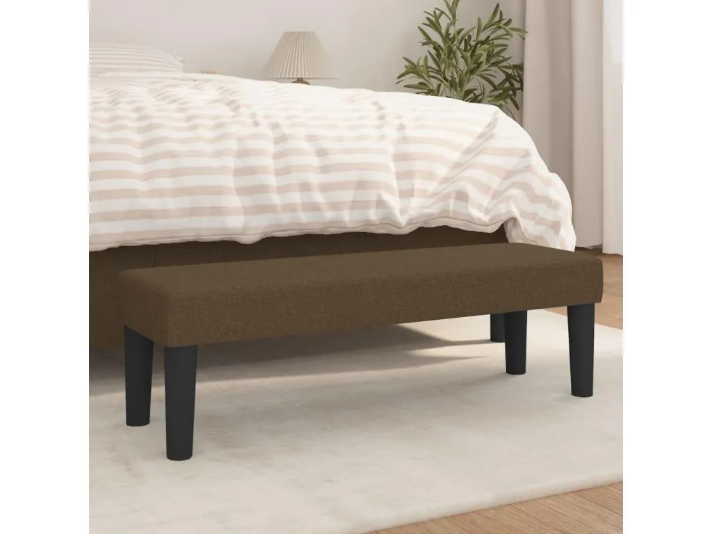 Banco marrón oscuro en tela 100x30x30 cm estilo clásico yfn3614513