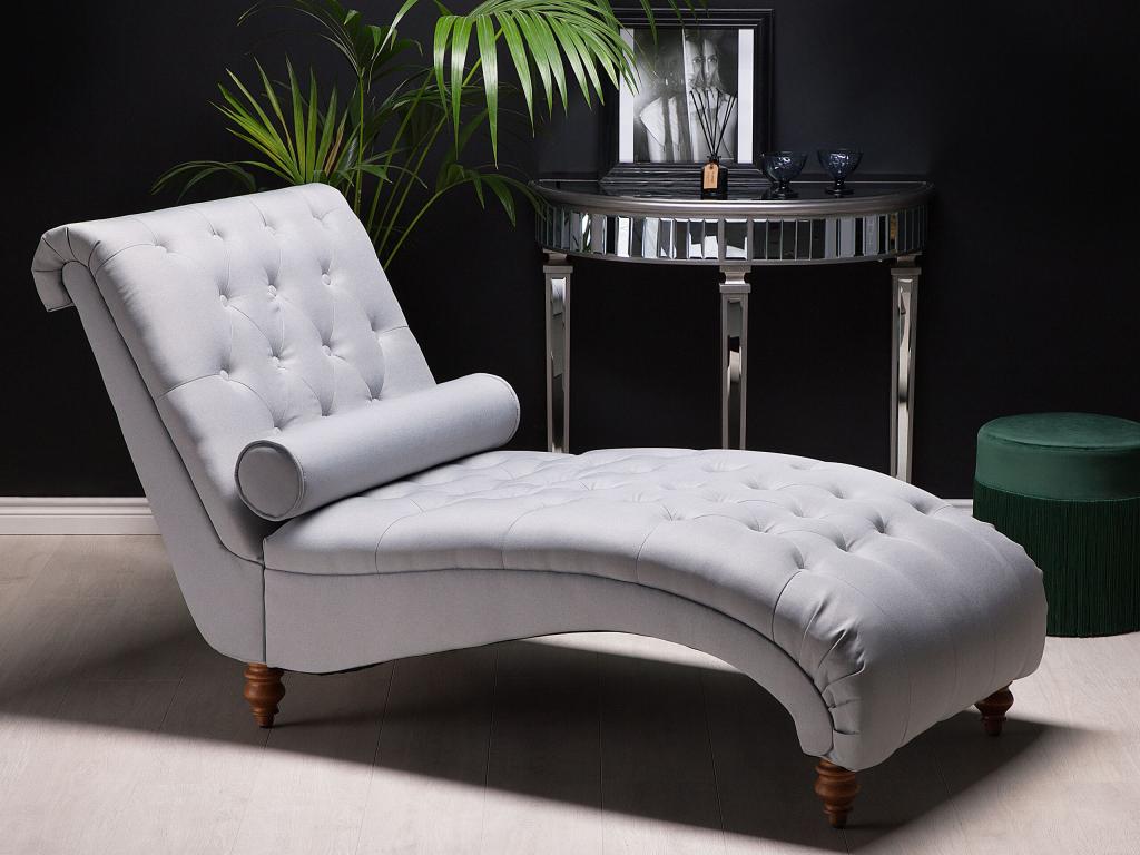 Chaise longue tapizado gris MURET
