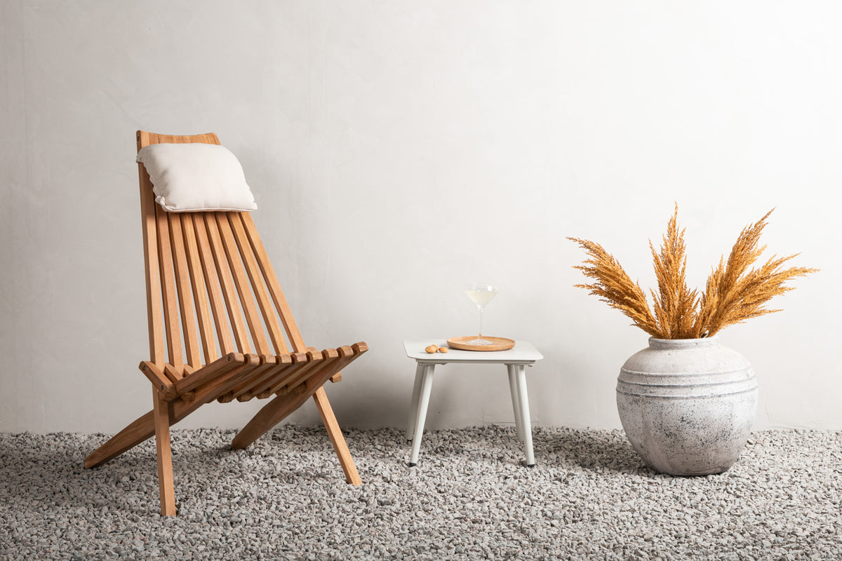 Rebellenclub Cream Tuin Loungestoel - Naturel Hout