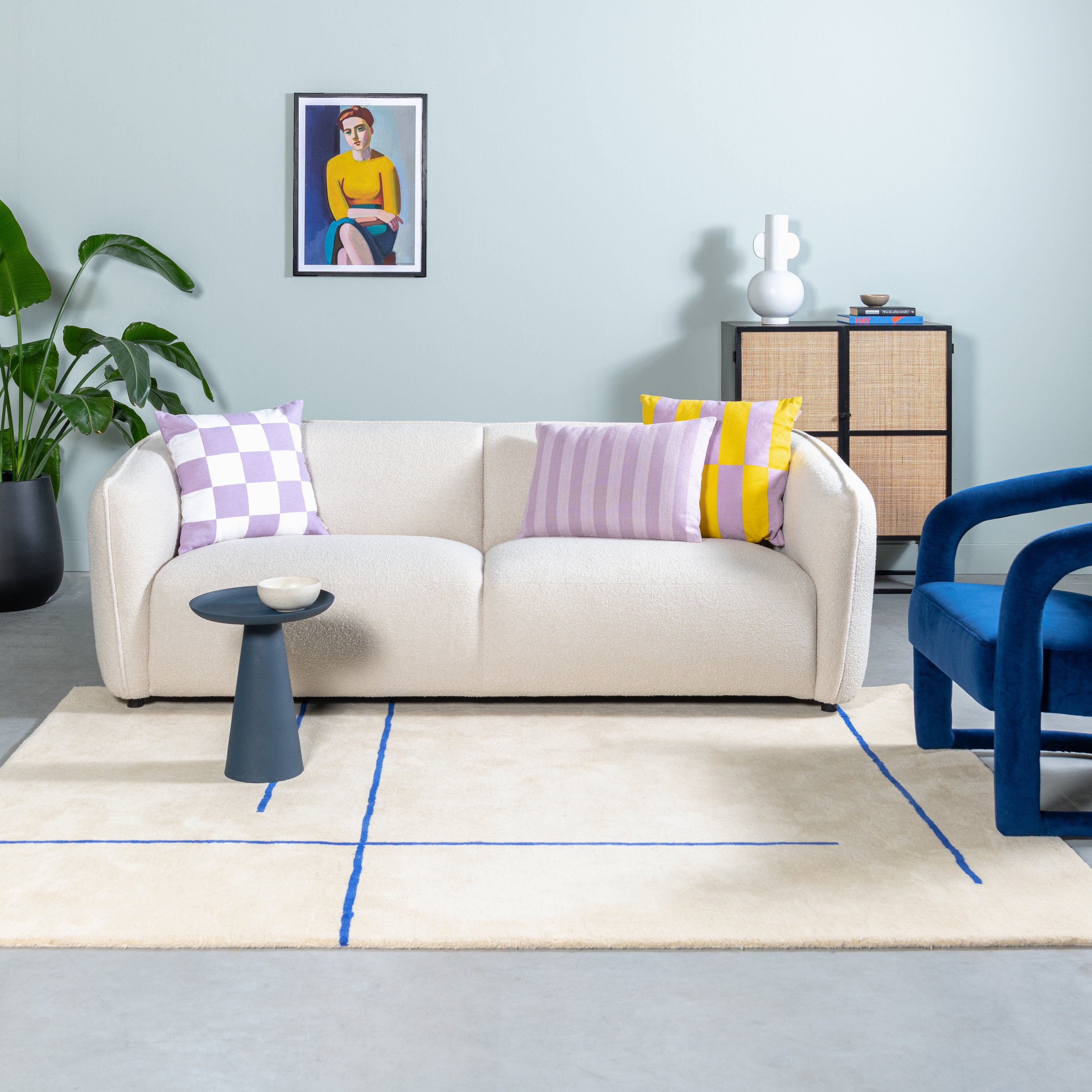 by fonQ basic Tira Bijzettafel - Blauw - Ø 34,5 cm