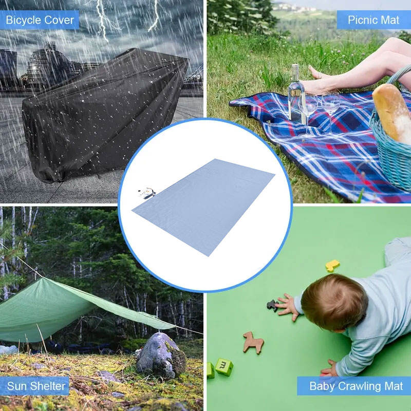 Portable Lightweight 210D Polyester 210*200CM Oversized Waterproof Beach Blanket Summer Travel Beach Accessories Sand Beach Mat
