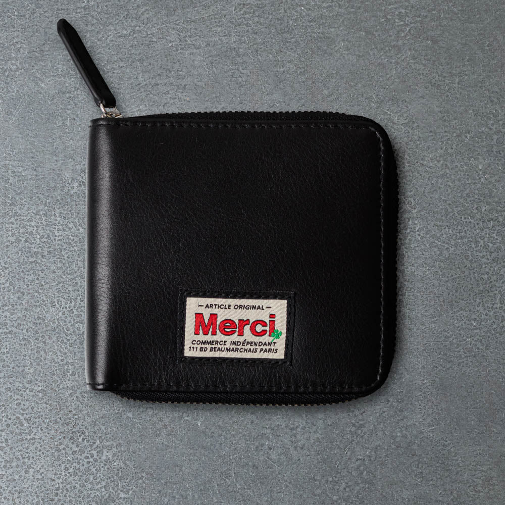 Merci - Porte Feuille Zip - Noir