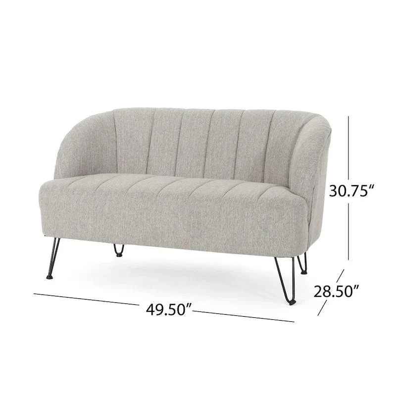 Christopher Knight Home Lupine Contemporary Fabric Loveseat with Hairpin Legs