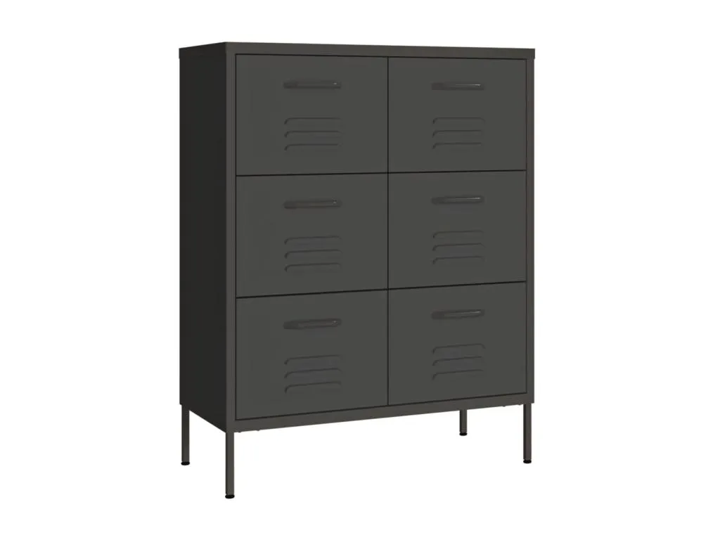 Armario de almacenamiento gris antracita 80x35x101.5 cm acero 77891EEHF