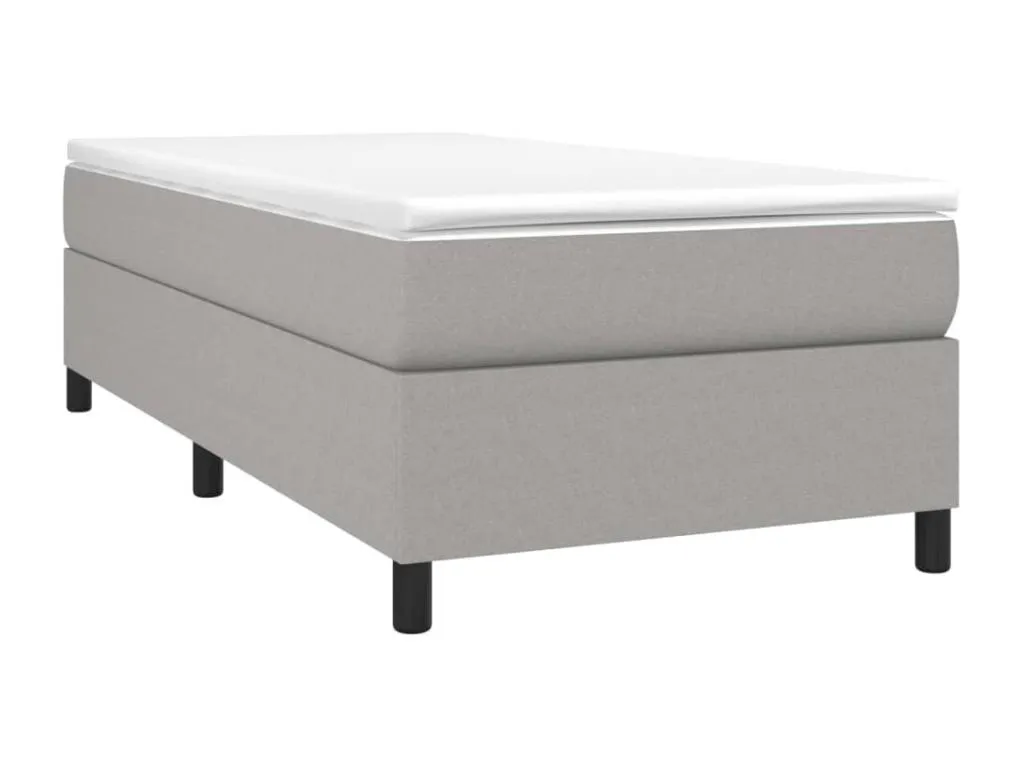 Cama box spring con colchón tela gris claro 90x200 cm xsg3378453