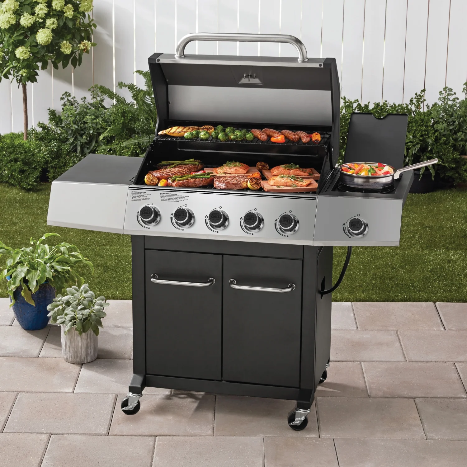 Expert Grill 5 Burner Propane Gas Grill with Side Burner - Image 4