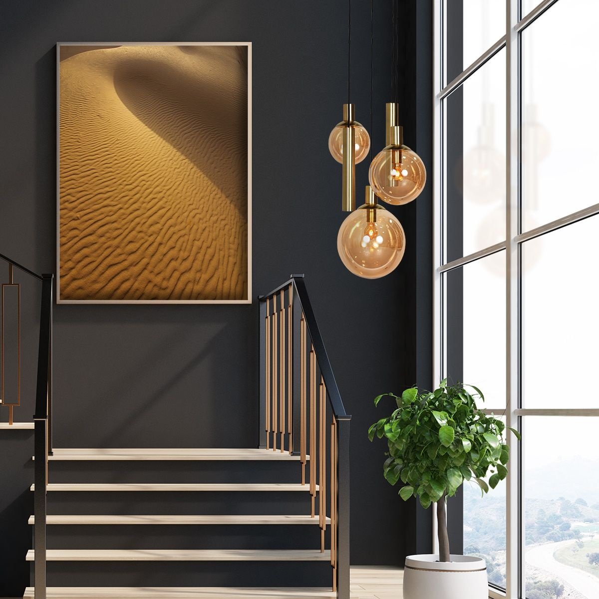 Steinhauer Hanglamp Bollique Goud 3801ME