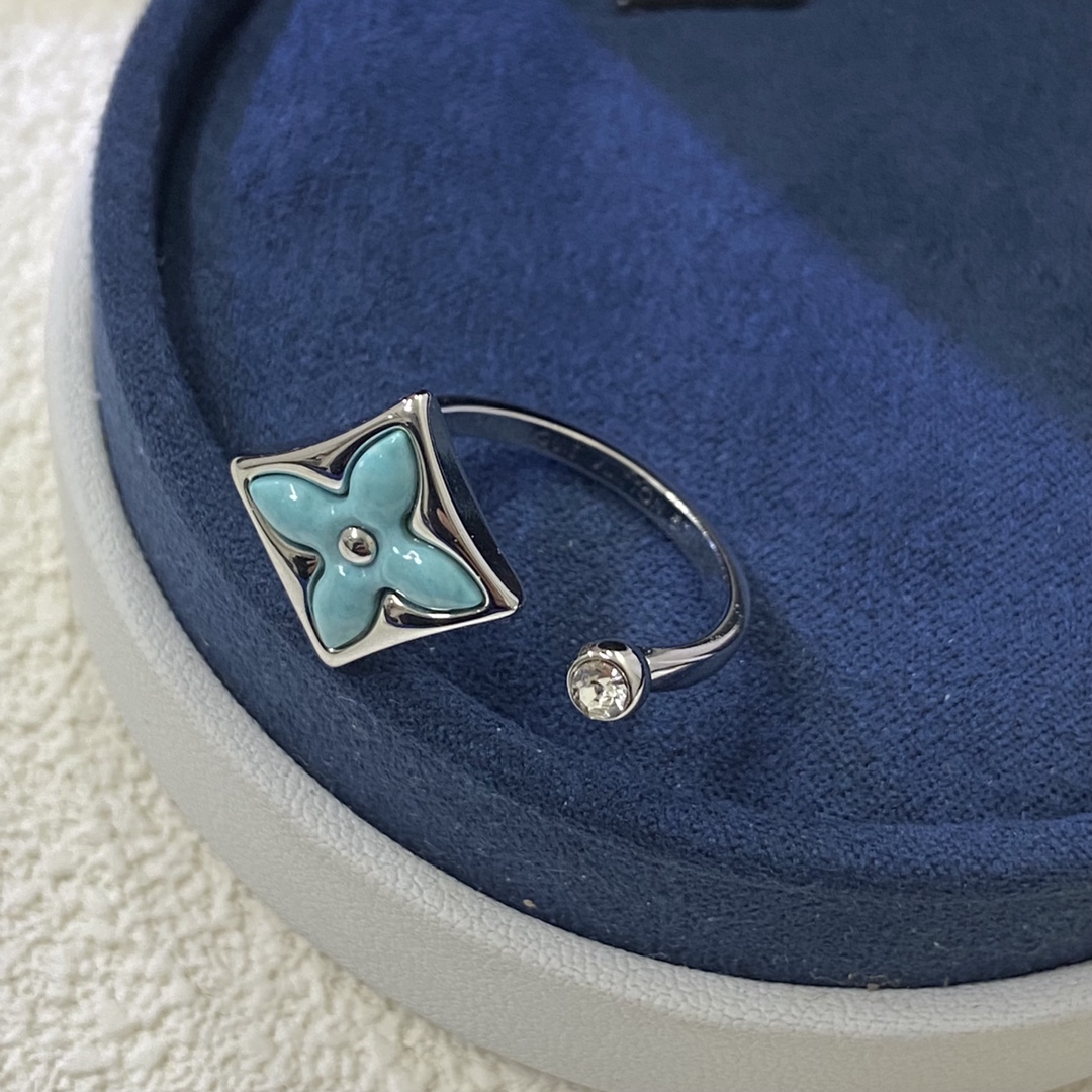 Louis Vuitton Blue Amazonite Open Ring - Original Replica Club