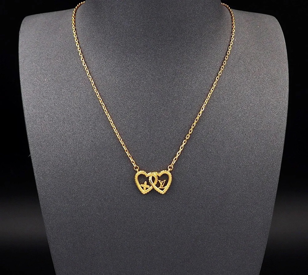 Louis Vuitton Double Interlocking Hearts Necklace - Original Replica Club