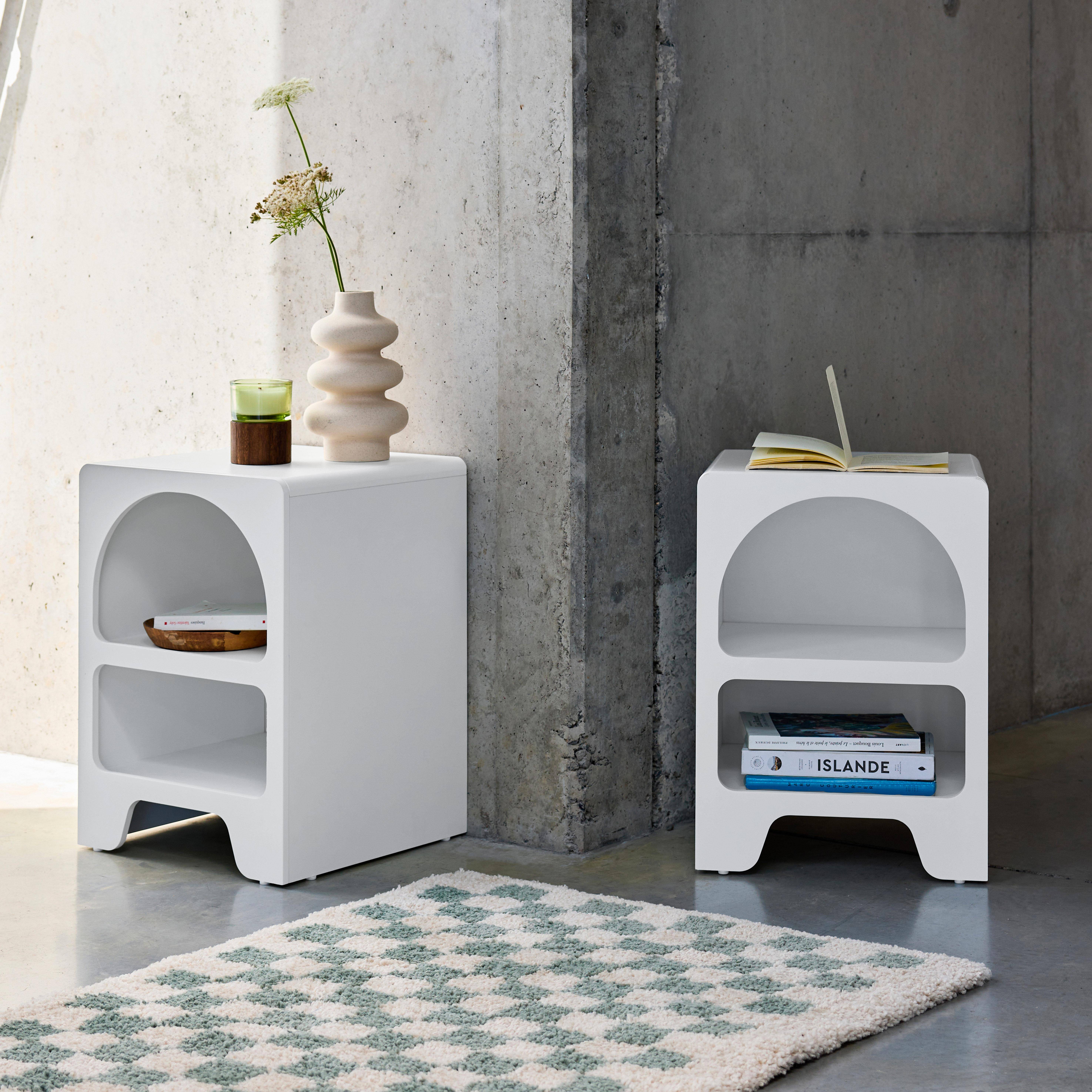 Thessa - Mesita de noche efecto madera, set de 2
