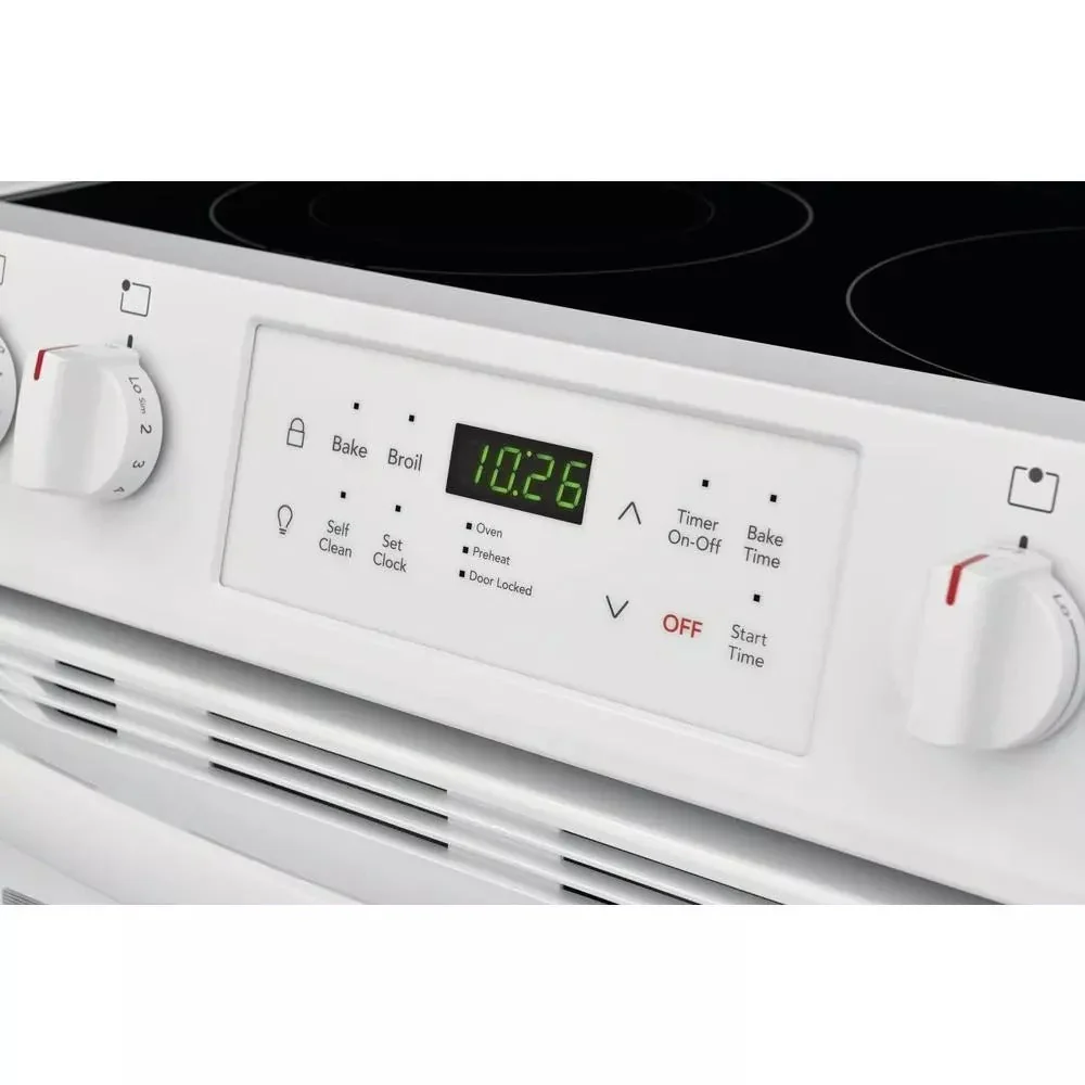 30 in. 5.0 cu. ft. Single Oven White with NVS Black Glass