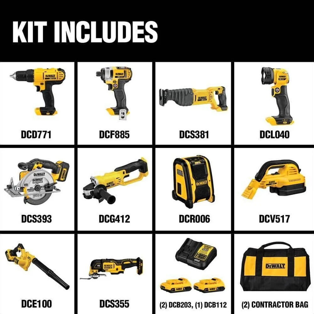 DEWALT 20V MAX 10-Tool Combo Kit With Batteries And Charger - DCD771 DCF885 DCE100 DCL040 DCR006 DCS355B DCG412B DCS393B DCS381B DCV517B - Image 5 DEWALT 20V MAX 10-Tool Combo Kit With Batteries And Charger - DCD771 DCF885 DCE100 DCL040 DCR006 DCS355B DCG412B DCS393B DCS381B DCV517B - Image 5