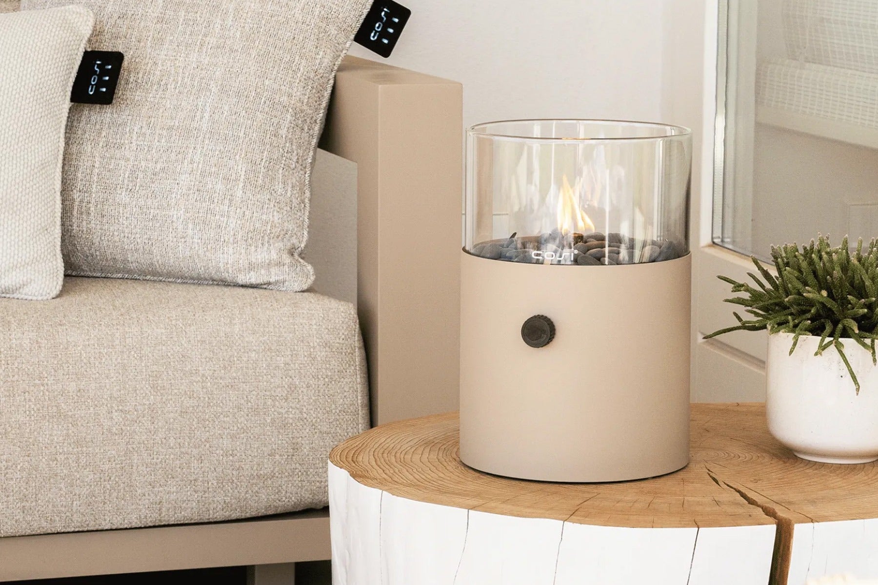 Cosiscoop XL - sandy beige - gaslantaarn met gaspatroon