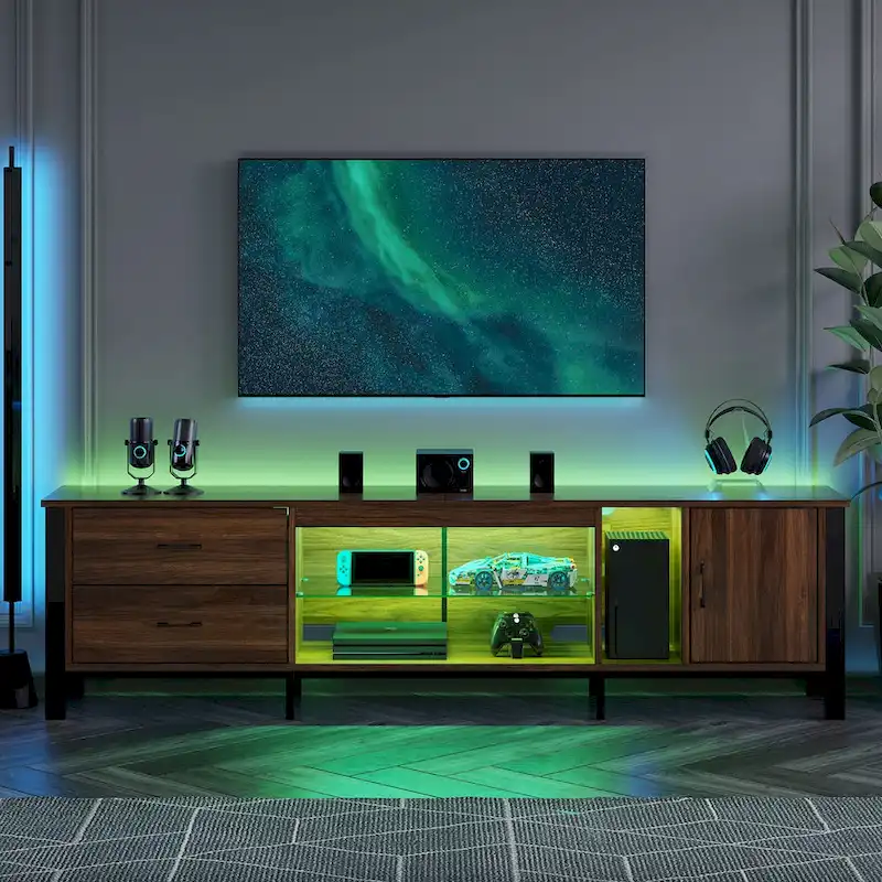 Contemporary 80-Inch TV Stand for 75/80/85 Inch TVs with 2 Drawers