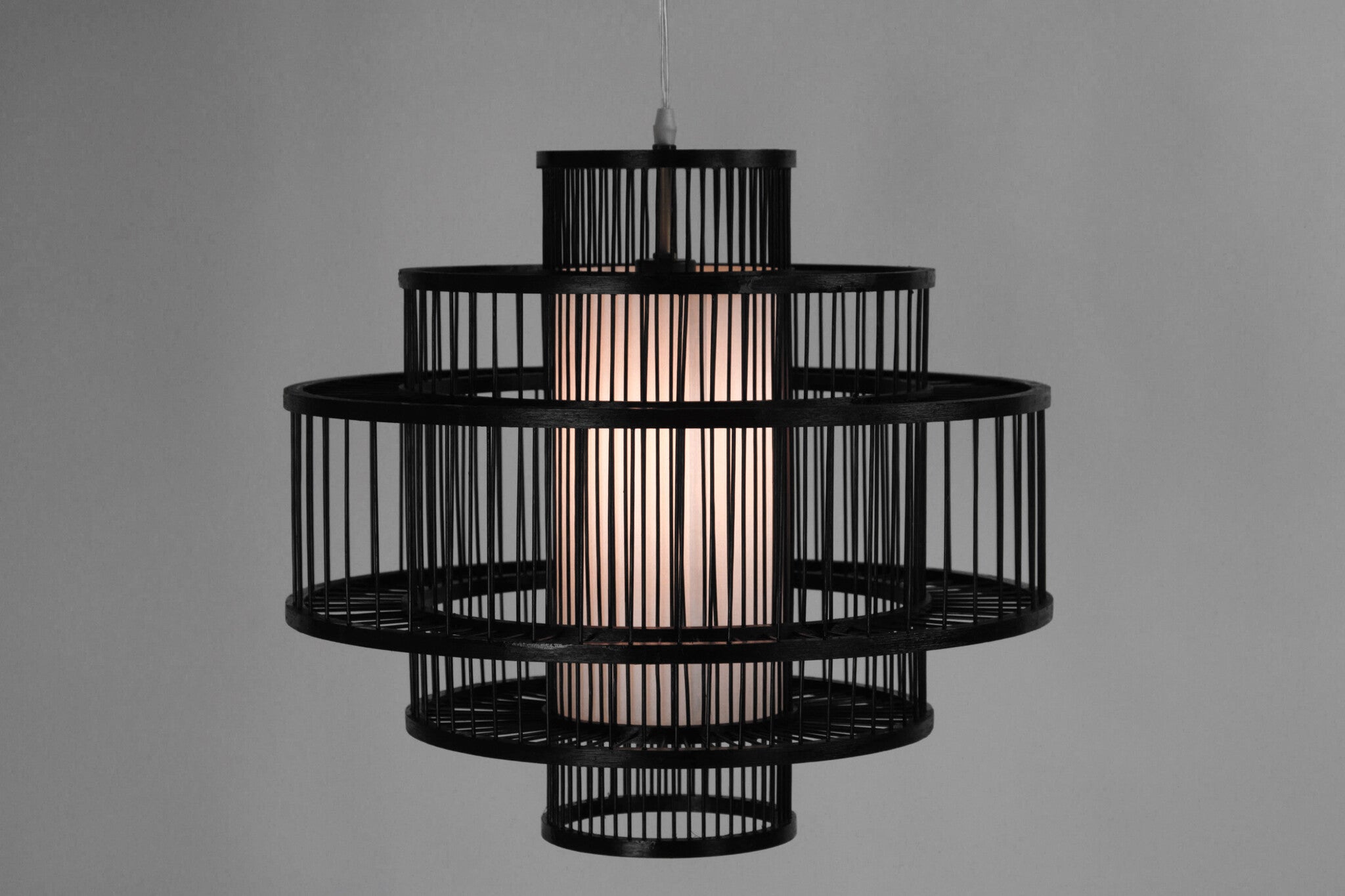 Fine Asianliving Bamboe Hanglamp Zwart Handgemaakt -