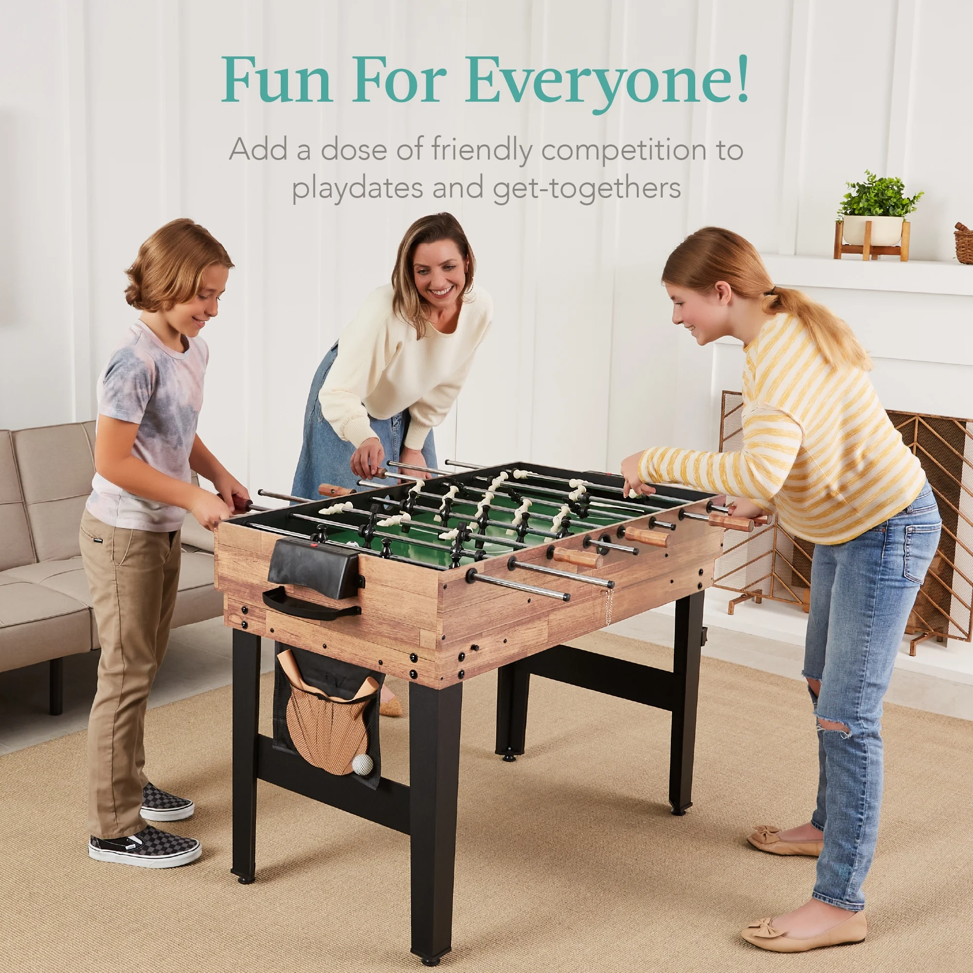 Best Choice Products 13-in-1 Combo Game Table Set w/ Ping Pong, Foosball, Basketball, Hockey, Archery - Natural - Image 4