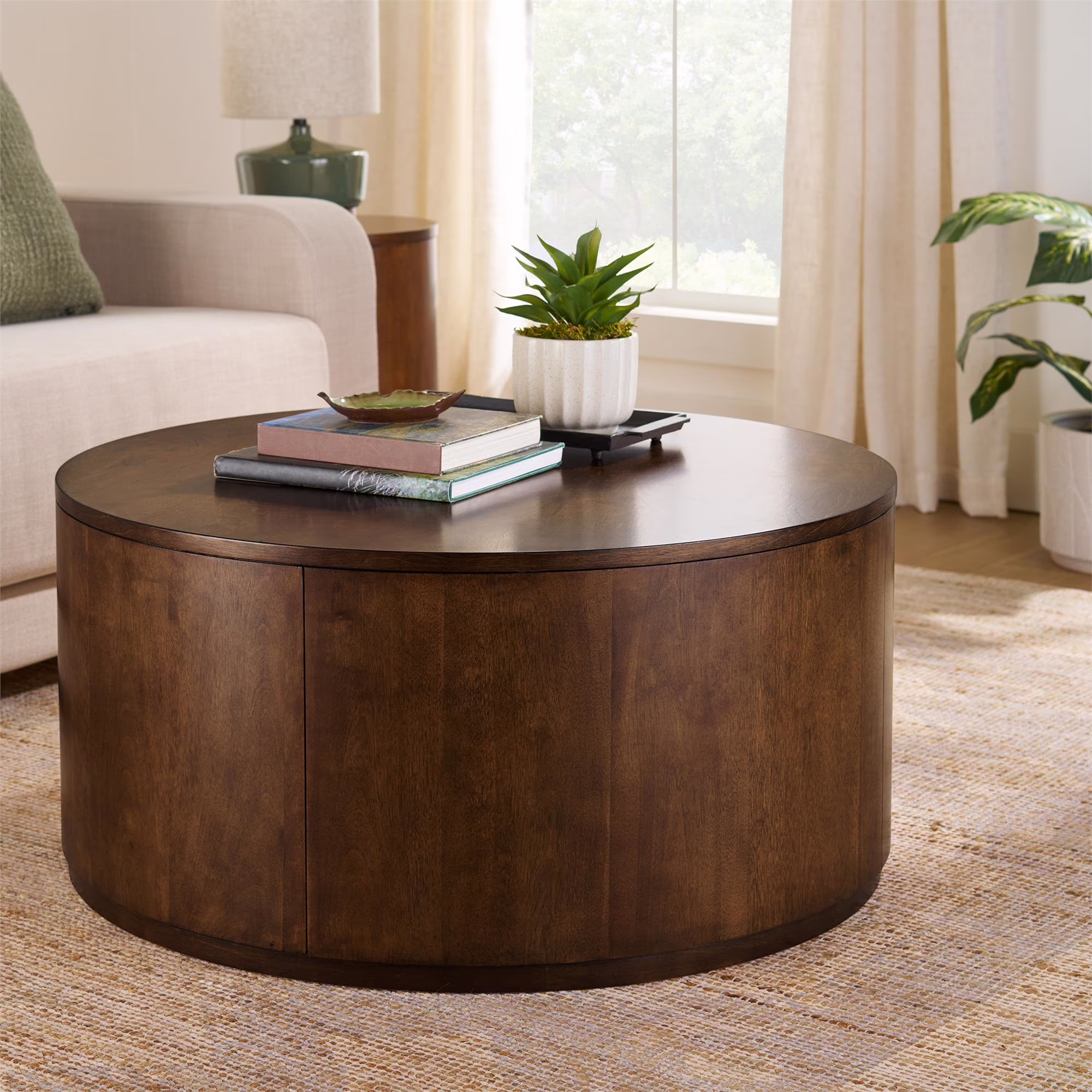 Better Homes & Gardens Miller Drum Coffee Table, Black - Image 3