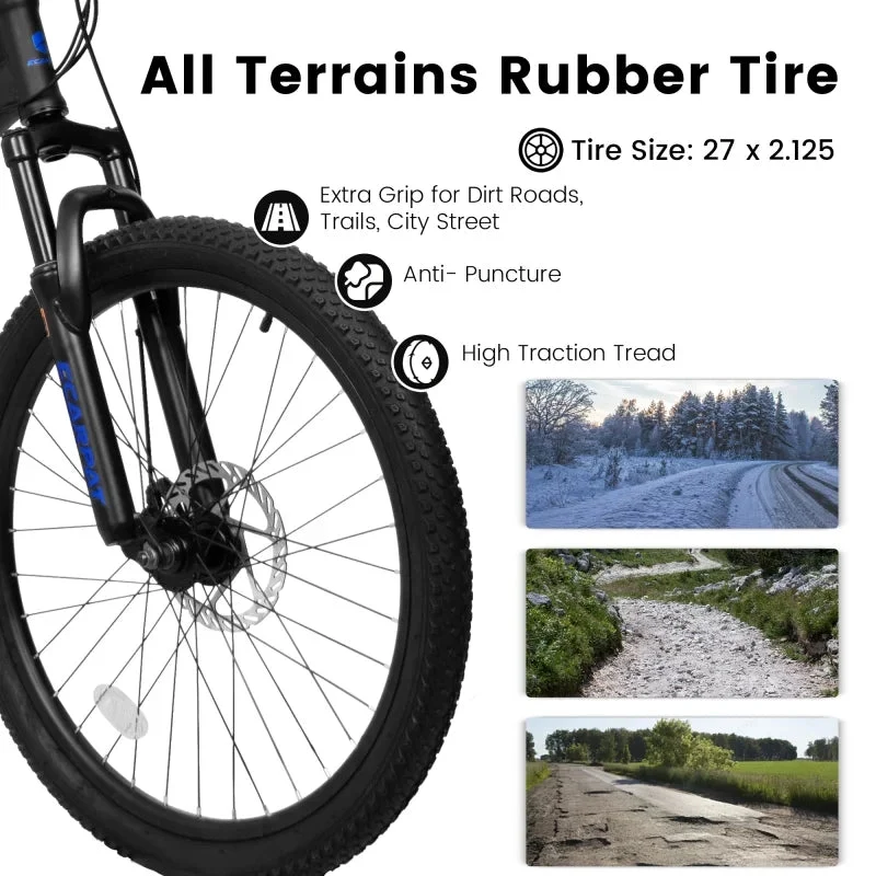 27.5 Inch Full Suspension Mountain Bike With Front And Rear Dual Shock Absorbers, Mechanical Disc Brakes, 21-Speed - A2760 - Image 15 27.5 Inch Full Suspension Mountain Bike With Front And Rear Dual Shock Absorbers, Mechanical Disc Brakes, 21-Speed - A2760 - Image 15