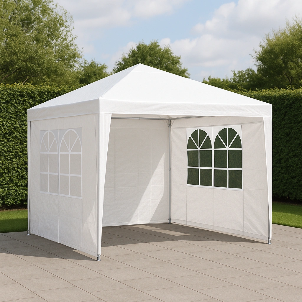 Cenador carpa blanca polietileno hierro exterior eventos 300x300x260 cm - ZGbhAiK343DM