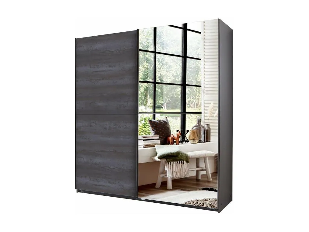 Armario 2 puertas correderas con 1 espejo - L180 cm