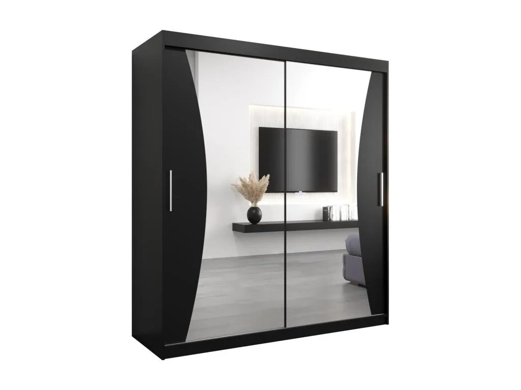 ARMARIO Kavehomedeco DE PUERTAS CORREDERAS 200/180/62 2 puertas (negro/negro) 13549DXTD